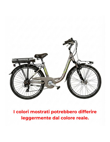 BICI E-BIKE 6V DONNA MISURA 26 MOTORE ANTERIORE E BATTERIA ANSMANN 35NM 250W 36V 11.4AH E-VEN6V BICICLETTA CITY BIKE
