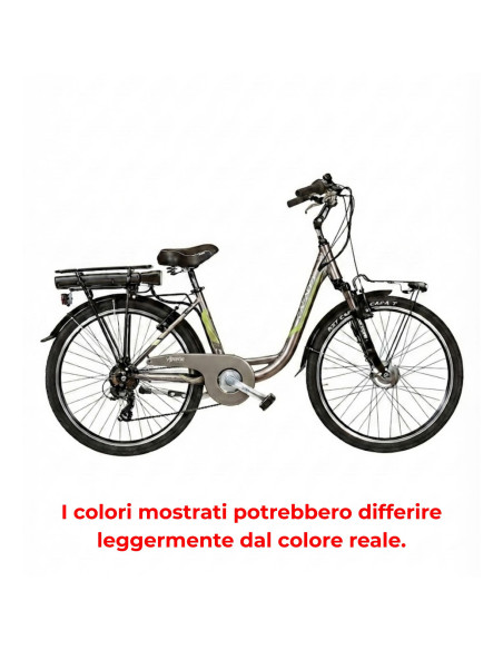 BICI E-BIKE 6V DONNA MISURA 26 MOTORE ANTERIORE E BATTERIA ANSMANN 35NM 250W 36V 11.4AH E-VEN6V BICICLETTA CITY BIKE