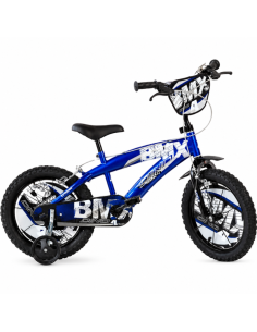 BICI DA BAMBINO MISURA 14" ART.  145XC-13 BICICLETTA DA BIMBO STILE BMX DINO BIKES COLORE BLU