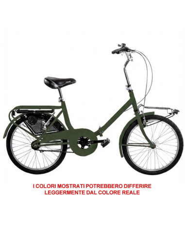 BICI RICHIUDIBILE MISURA 20 BICICLETTA PIEGHEVOLE STILE GRAZIELLA UNISEX PER ADULTI GRZ20 COMPLETA DI ACCESSORI CON LUCI A LED