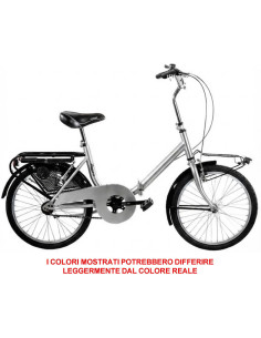 BICI RICHIUDIBILE MISURA 20 BICICLETTA PIEGHEVOLE STILE GRAZIELLA UNISEX PER ADULTI GRZ20 COMPLETA DI ACCESSORI CON LUCI A LED 2
