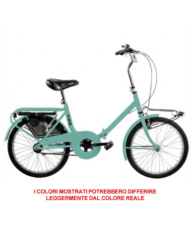 BICI RICHIUDIBILE MISURA 20 BICICLETTA PIEGHEVOLE STILE GRAZIELLA UNISEX PER ADULTI GRZ20 COMPLETA DI ACCESSORI CON LUCI A LED