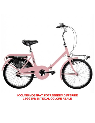 BICI RICHIUDIBILE MISURA 20 BICICLETTA PIEGHEVOLE STILE GRAZIELLA UNISEX PER ADULTI GRZ20 COMPLETA DI ACCESSORI CON LUCI A LED