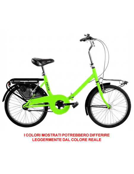 BICI RICHIUDIBILE MISURA 20 BICICLETTA PIEGHEVOLE STILE GRAZIELLA UNISEX PER ADULTI GRZ20 COMPLETA DI ACCESSORI CON LUCI A LED