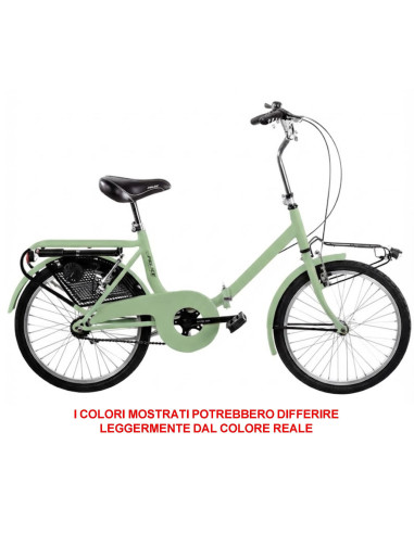 BICI RICHIUDIBILE MISURA 20 BICICLETTA PIEGHEVOLE STILE GRAZIELLA UNISEX PER ADULTI GRZ20 COMPLETA DI ACCESSORI CON LUCI A LED