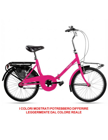 BICI RICHIUDIBILE MISURA 20 BICICLETTA PIEGHEVOLE STILE GRAZIELLA UNISEX PER ADULTI GRZ20 COMPLETA DI ACCESSORI CON LUCI A LED