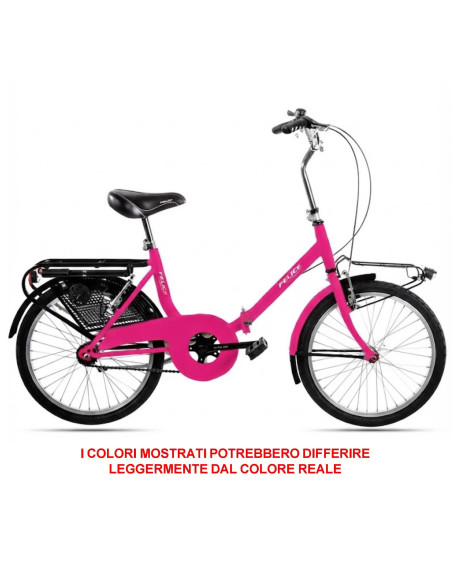 BICI RICHIUDIBILE MISURA 20 BICICLETTA PIEGHEVOLE STILE GRAZIELLA UNISEX PER ADULTI GRZ20 COMPLETA DI ACCESSORI CON LUCI A LED