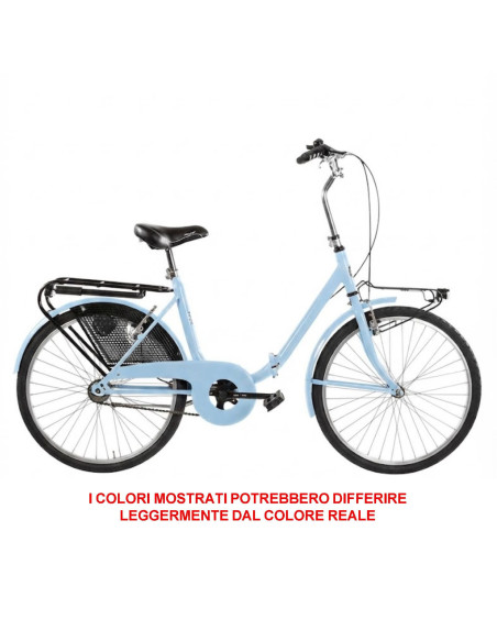 BICI RICHIUDIBILE MISURA 24 BICICLETTA PIEGHEVOLE STILE GRAZIELLA UNISEX PER ADULTI GRZ24 COMPLETA DI ACCESSORI CON LUCI A LED