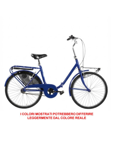 BICI RICHIUDIBILE MISURA 24 BICICLETTA PIEGHEVOLE STILE GRAZIELLA UNISEX PER ADULTI GRZ24 COMPLETA DI ACCESSORI CON LUCI A LED