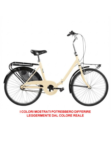 BICI RICHIUDIBILE MISURA 24 BICICLETTA PIEGHEVOLE STILE GRAZIELLA UNISEX PER ADULTI GRZ24 COMPLETA DI ACCESSORI CON LUCI A LED