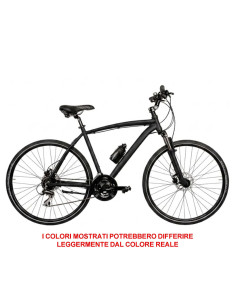 BICI DA UOMO IBRIDO MISURA 28 LINEA ZEFIRO TELAIO IN ALLUMINIO BICICLETTA CON CAMBIO ACERA 24V FORCELLA AMMORTIZZATA FRENI A DIS