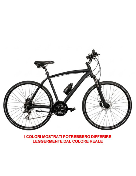 BICI DA UOMO IBRIDO MISURA 28 LINEA ZEFIRO TELAIO IN ALLUMINIO BICICLETTA CON CAMBIO ACERA 24V FORCELLA AMMORTIZZATA FRENI A DIS