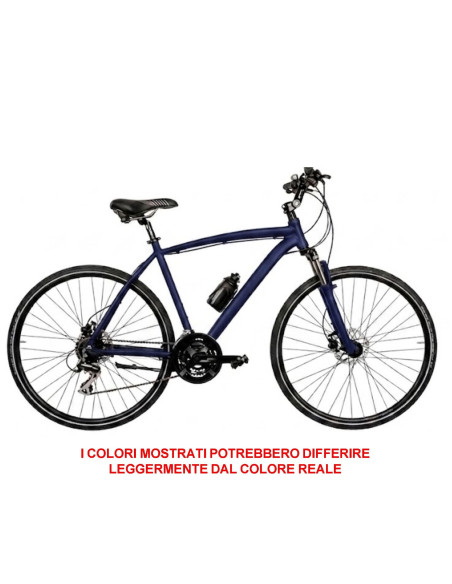 BICI DA UOMO IBRIDO MISURA 28 LINEA ZEFIRO TELAIO IN ALLUMINIO BICICLETTA CON CAMBIO ACERA 24V FORCELLA AMMORTIZZATA FRENI A DIS