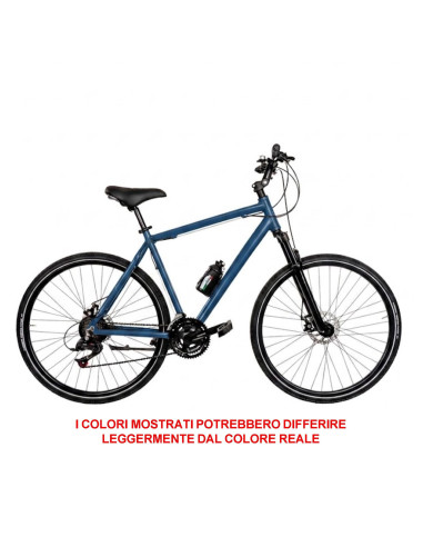 BICI DA UOMO IBRIDO BICICLETTA MISURA 28 TELAIO IN ALLUMINIO I-U21VSF-D CON CAMBIO 21V FORCELLA AMMORTIZZATA FRENO A DISCO MECCA