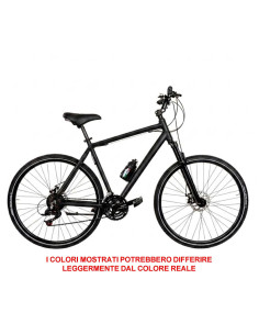 BICI DA UOMO IBRIDO BICICLETTA MISURA 28 TELAIO IN ALLUMINIO I-U21VSF-D CON CAMBIO 21V FORCELLA AMMORTIZZATA FRENO A DISCO MECCA