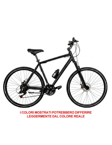 BICI DA UOMO IBRIDO BICICLETTA MISURA 28 TELAIO IN ALLUMINIO I-U21VSF-D CON CAMBIO 21V FORCELLA AMMORTIZZATA FRENO A DISCO MECCA