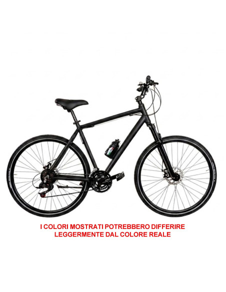 BICI DA UOMO IBRIDO BICICLETTA MISURA 28 TELAIO IN ALLUMINIO I-U21VSF-D CON CAMBIO 21V FORCELLA AMMORTIZZATA FRENO A DISCO MECCA