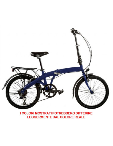 BICI RICHIUDIBILE LINEA FOLDING MISURA 20 TELAIO ALLUMINIO 6V BICICLETTA PIEGHEVOLE A-FOLD20C6V COMPLETA DI ACCESSORI LUCI LED