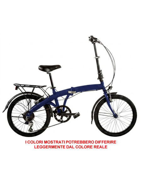BICI RICHIUDIBILE LINEA FOLDING MISURA 20 TELAIO ALLUMINIO 6V BICICLETTA PIEGHEVOLE A-FOLD20C6V COMPLETA DI ACCESSORI LUCI LED