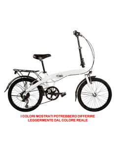 BICI RICHIUDIBILE LINEA FOLDING MISURA 20 TELAIO ALLUMINIO 6V BICICLETTA PIEGHEVOLE A-FOLD20C6V COMPLETA DI ACCESSORI LUCI LED