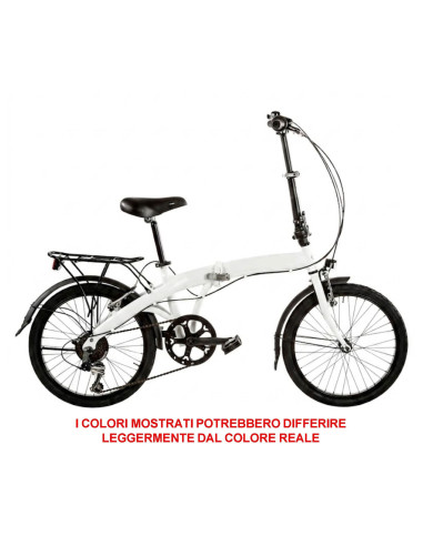 BICI RICHIUDIBILE LINEA FOLDING MISURA 20 TELAIO ALLUMINIO 6V BICICLETTA PIEGHEVOLE A-FOLD20C6V COMPLETA DI ACCESSORI LUCI LED