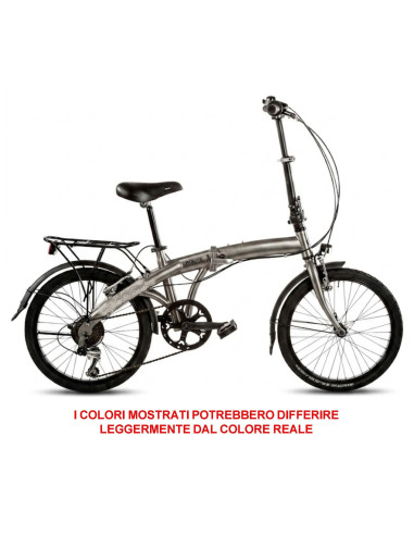 BICI RICHIUDIBILE LINEA FOLDING MISURA 20 TELAIO ALLUMINIO 6V BICICLETTA PIEGHEVOLE A-FOLD20C6V COMPLETA DI ACCESSORI LUCI LED