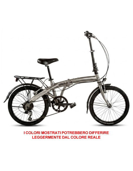 BICI RICHIUDIBILE LINEA FOLDING MISURA 20 TELAIO ALLUMINIO 6V BICICLETTA PIEGHEVOLE A-FOLD20C6V COMPLETA DI ACCESSORI LUCI LED