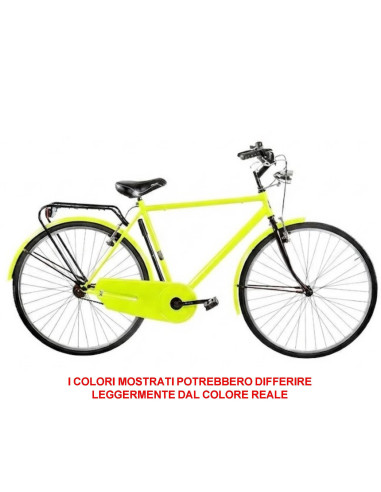BICI MISURA 28 DA UOMO LINEA OLANDA BICICLETTA CITY BIKE SENZA CAMBIO 1V COMPLETA DI ACCESSORI CON LUCI A LED