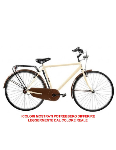 BICI MISURA 28 DA UOMO LINEA OLANDA BICICLETTA CITY BIKE SENZA CAMBIO 1V COMPLETA DI ACCESSORI CON LUCI A LED