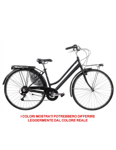 BICI MISURA 28 LINEA RETRO BICICLETTA DONNA RETRO6VD CON CAMBIO 6V COMPLETA DI ACCESSORI CON LUCI A LED FINITURE MARRONI