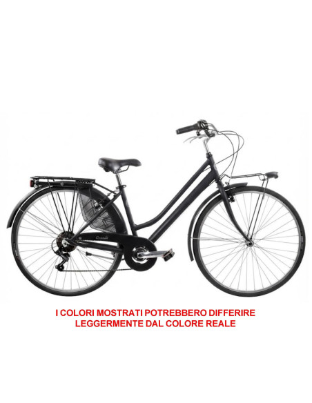 BICI MISURA 28 LINEA RETRO BICICLETTA DONNA RETRO6VD CON CAMBIO 6V COMPLETA DI ACCESSORI CON LUCI A LED FINITURE MARRONI