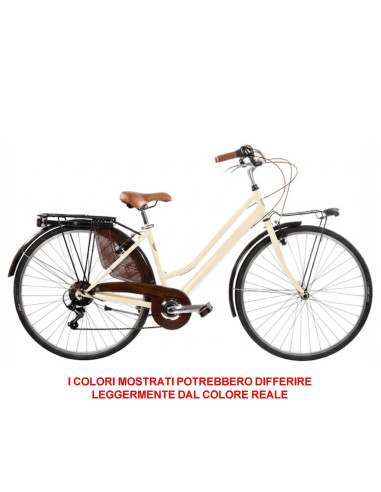 BICI MISURA 28 LINEA RETRO BICICLETTA DONNA RETRO6VD CON CAMBIO 6V COMPLETA DI ACCESSORI CON LUCI A LED FINITURE MARRONI