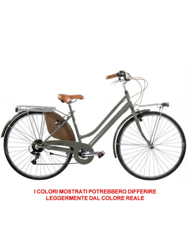 BICI MISURA 28 LINEA RETRO BICICLETTA DONNA RETRO6VD CON CAMBIO 6V COMPLETA DI ACCESSORI CON LUCI A LED FINITURE MARRONI