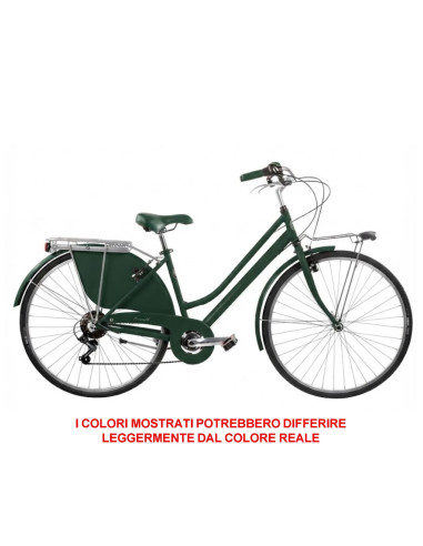 BICI MISURA 28 LINEA RETRO BICICLETTA DONNA RETRO6VD CON CAMBIO 6V COMPLETA DI ACCESSORI CON LUCI A LED FINITURE MARRONI