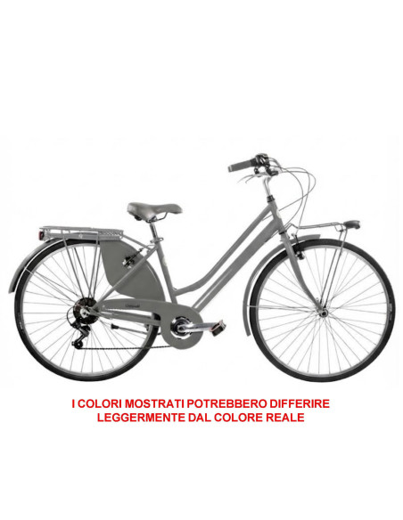 BICI MISURA 28 LINEA RETRO BICICLETTA DONNA RETRO6VD CON CAMBIO 6V COMPLETA DI ACCESSORI CON LUCI A LED FINITURE MARRONI