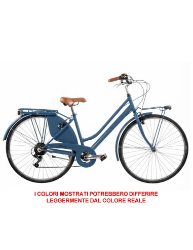 BICI MISURA 28 LINEA RETRO BICICLETTA DONNA RETRO6VD CON CAMBIO 6V COMPLETA DI ACCESSORI CON LUCI A LED FINITURE MARRONI