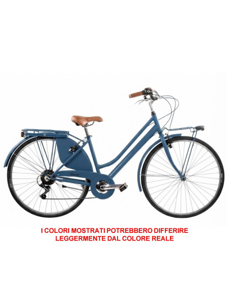 BICI MISURA 28 LINEA RETRO BICICLETTA DONNA RETRO6VD CON CAMBIO 6V COMPLETA DI ACCESSORI CON LUCI A LED FINITURE MARRONI
