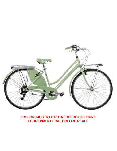 BICI MISURA 28 LINEA RETRO BICICLETTA DONNA RETRO6VD CON CAMBIO 6V COMPLETA DI ACCESSORI CON LUCI A LED FINITURE MARRONI