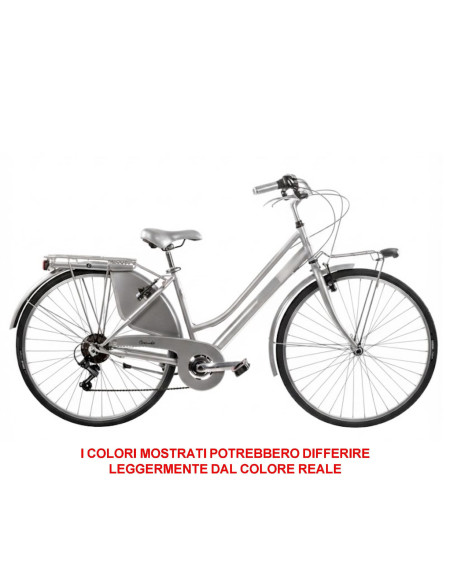 BICI MISURA 28 LINEA RETRO BICICLETTA DONNA RETRO6VD CON CAMBIO 6V COMPLETA DI ACCESSORI CON LUCI A LED FINITURE MARRONI