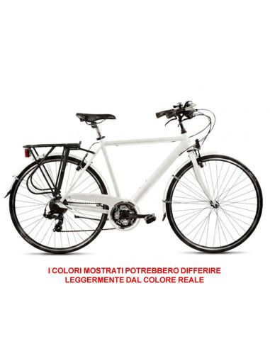 BICI MISURA 28 CITY BIKE BICICLETTA DA UOMO TELAIO IN ALLUMINIO GRANTURISMO PEUGEOT CAMBIO 21V COMPLETA DI ACCESSORI LUCI A LED