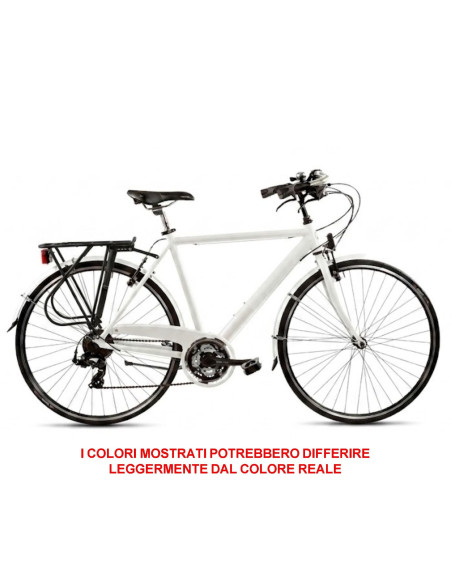 BICI MISURA 28 CITY BIKE BICICLETTA DA UOMO TELAIO IN ALLUMINIO GRANTURISMO PEUGEOT CAMBIO 21V COMPLETA DI ACCESSORI LUCI A LED