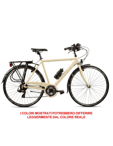 BICI MISURA 28 CITY BIKE BICICLETTA DA UOMO TELAIO IN ALLUMINIO GRANTURISMO PEUGEOT CAMBIO 21V COMPLETA DI ACCESSORI LUCI A LED