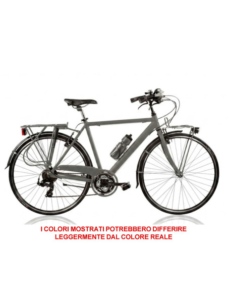 BICI MISURA 28 CITY BIKE BICICLETTA DA UOMO TELAIO IN ALLUMINIO GRANTURISMO PEUGEOT CAMBIO 21V COMPLETA DI ACCESSORI LUCI A LED