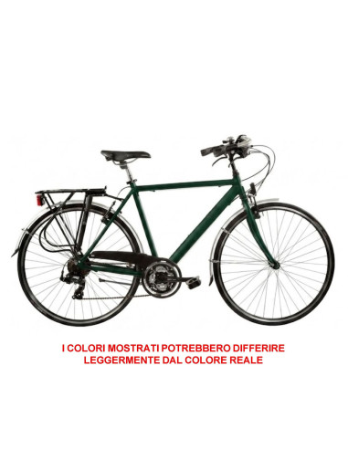 BICI MISURA 28 CITY BIKE BICICLETTA DA UOMO TELAIO IN ALLUMINIO GRANTURISMO PEUGEOT CAMBIO 21V COMPLETA DI ACCESSORI LUCI A LED