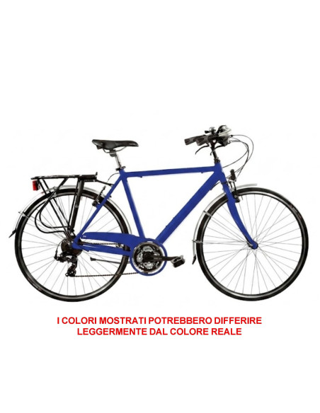 BICI MISURA 28 CITY BIKE BICICLETTA DA UOMO TELAIO IN ALLUMINIO GRANTURISMO PEUGEOT CAMBIO 21V COMPLETA DI ACCESSORI LUCI A LED