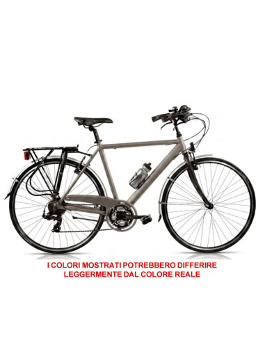 BICI MISURA 28 CITY BIKE BICICLETTA DA UOMO TELAIO IN ALLUMINIO GRANTURISMO PEUGEOT CAMBIO 21V COMPLETA DI ACCESSORI LUCI A LED