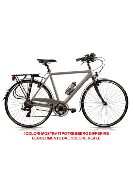 BICI MISURA 28 CITY BIKE BICICLETTA DA UOMO TELAIO IN ALLUMINIO GRANTURISMO PEUGEOT CAMBIO 21V COMPLETA DI ACCESSORI LUCI A LED