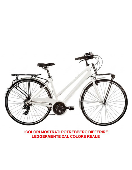 BICI MISURA 28 CITY BIKE BICICLETTA DA DONNA TELAIO IN ALLUMINIO GRANTURISMO PEUGEOT CAMBIO 21V COMPLETA DI ACCESSORI LUCI A LED