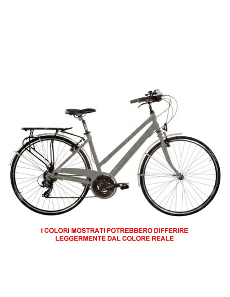 BICI MISURA 28 CITY BIKE BICICLETTA DA DONNA TELAIO IN ALLUMINIO GRANTURISMO PEUGEOT CAMBIO 21V COMPLETA DI ACCESSORI LUCI A LED