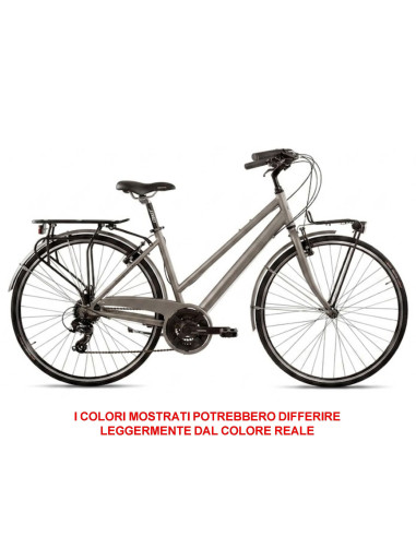 BICI MISURA 28 CITY BIKE BICICLETTA DA DONNA TELAIO IN ALLUMINIO GRANTURISMO PEUGEOT CAMBIO 21V COMPLETA DI ACCESSORI LUCI A LED